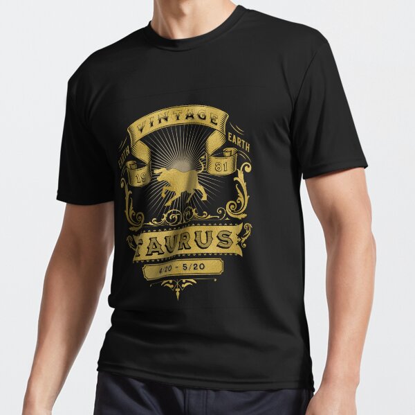 The Zodiac Sign of Taurus Golden Vintage 1981 Active T-Shirt