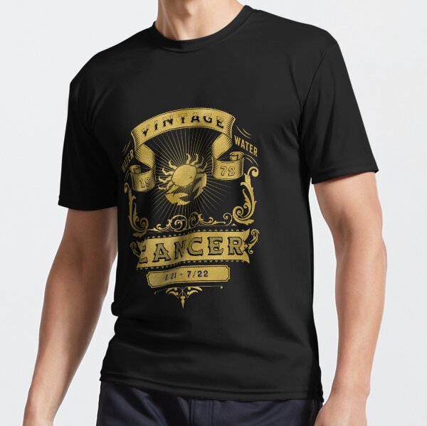 The Zodiac Sign of Cancer Golden Vintage 1972 Active T-Shirt