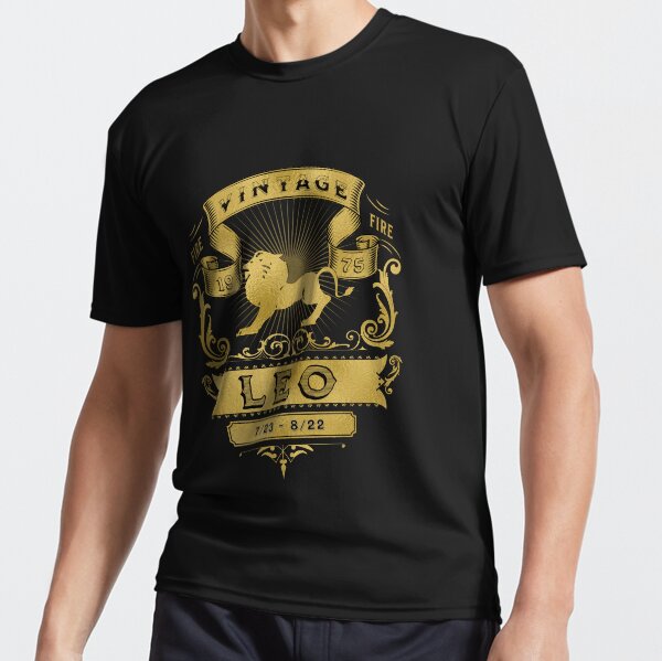 The Zodiac Sign of Leo Golden Vintage 1975 Active T-Shirt