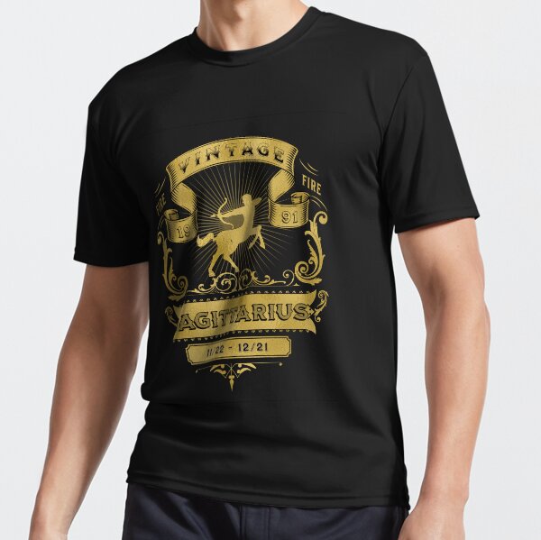 The Zodiac Sign of Sagittarius Golden Vintage 1991 Active T-Shirt