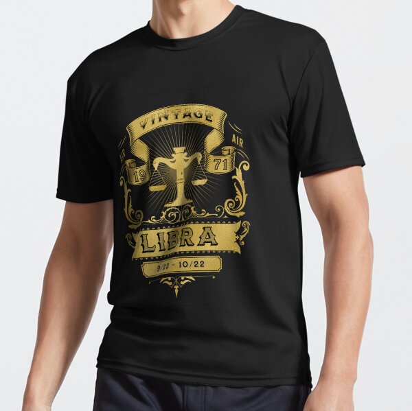 The Zodiac Sign of Libra Golden Vintage 1971 Active T-Shirt