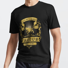 The Zodiac Sign of Taurus Golden Vintage 1970 Active T-Shirt