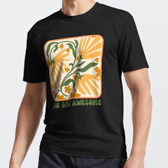 Retro Vintage Geometric Pattern y2k Design Trendy Flower T-shirt Sticker Active T-Shirt