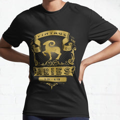 The Zodiac Sign of Aries Golden Vintage 1994 Active T-Shirt