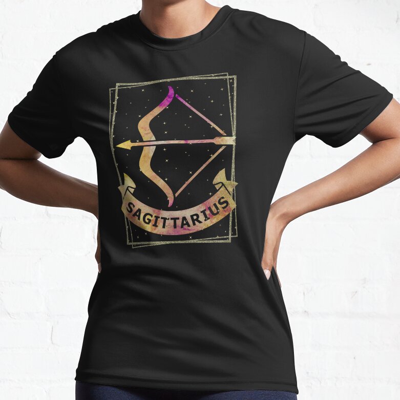 Watercolor Sagittarius Zodiac Sign Active T-Shirt