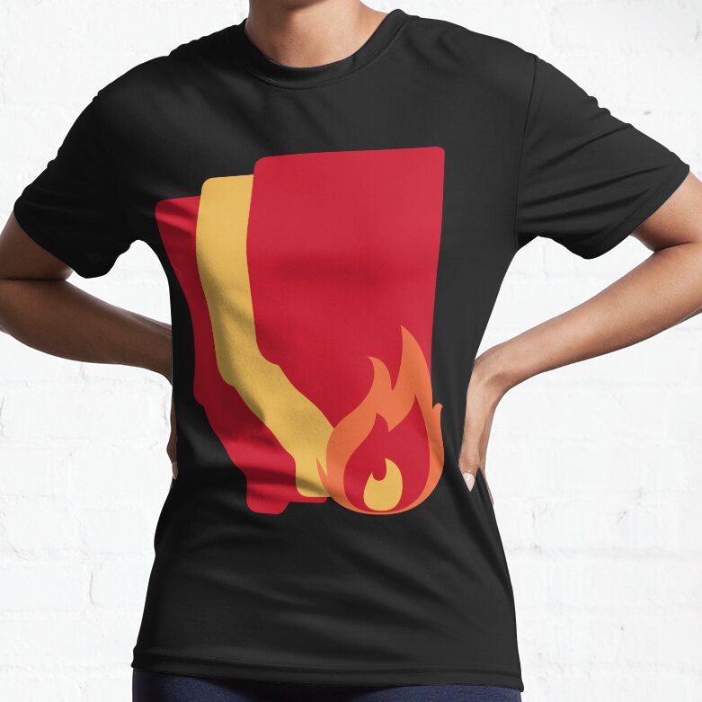 Alberta Border, Flames Active T-Shirt