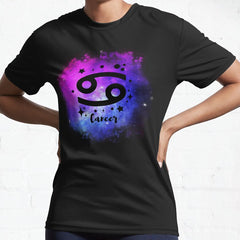 Cancer Zodiac Sign Galaxy Watercolor Active T-Shirt