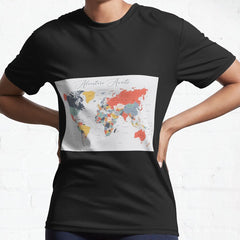 Adventure Awaits World Map Active T Shirt