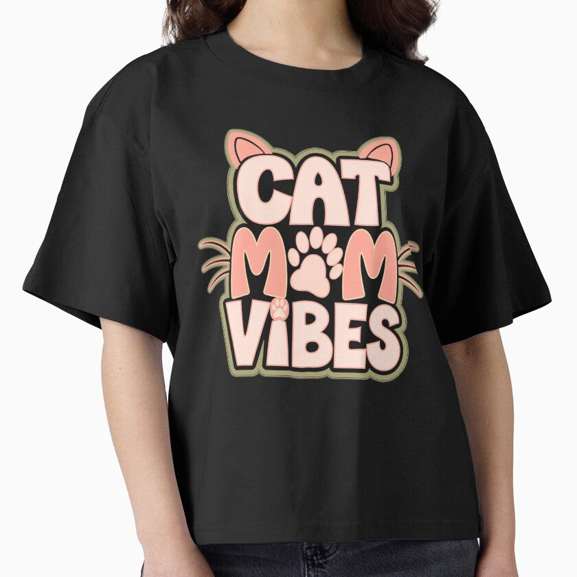 Cat mom vibes Boxy T-Shirt