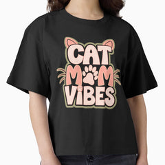 Cat mom vibes Boxy T-Shirt