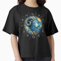 ZODIAC Aries - Astrological ARIRS - ARIRS - ZODIAC sign - Van Gogh style - 2 Boxy T-Shirt