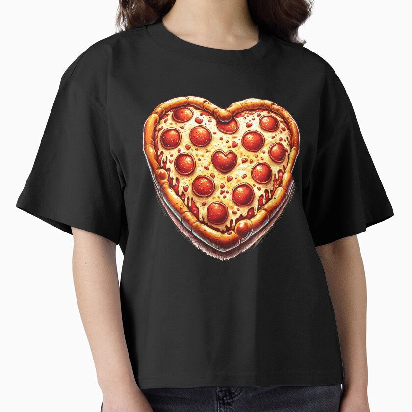 Funny Pizza Heart Shape, Love Boxy T-Shirt