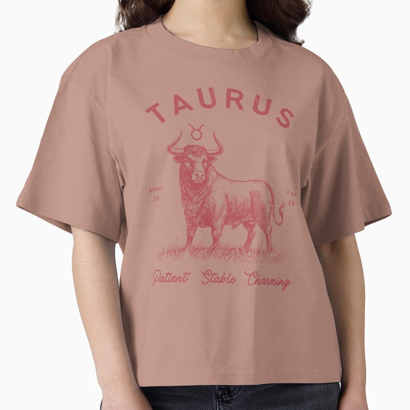 Taurus Zodiac Sign vintage Boxy T-Shirt