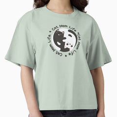 Cat Mom Life - Ying Yang Kitties Boxy T-Shirt