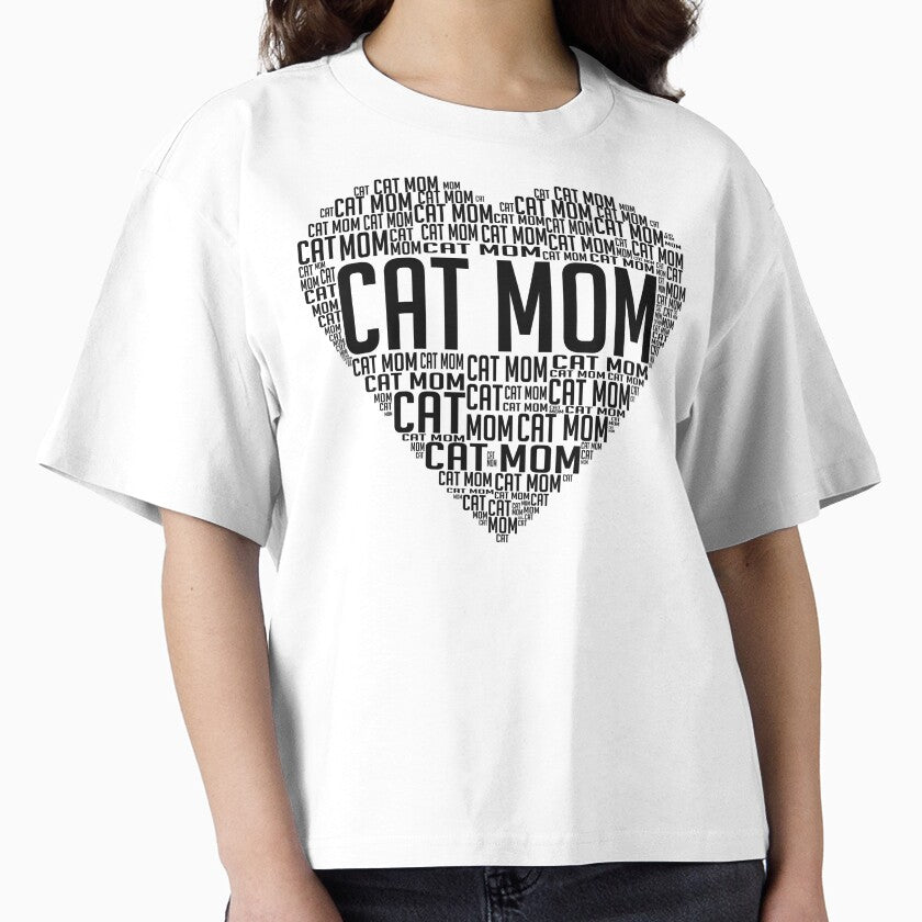Cat Mom Word Cloud Boxy T-Shirt
