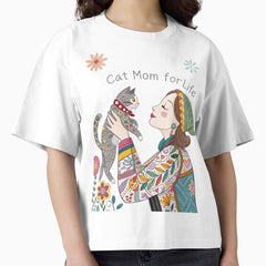 CAT MOM FOR LIFE Boxy T-Shirt