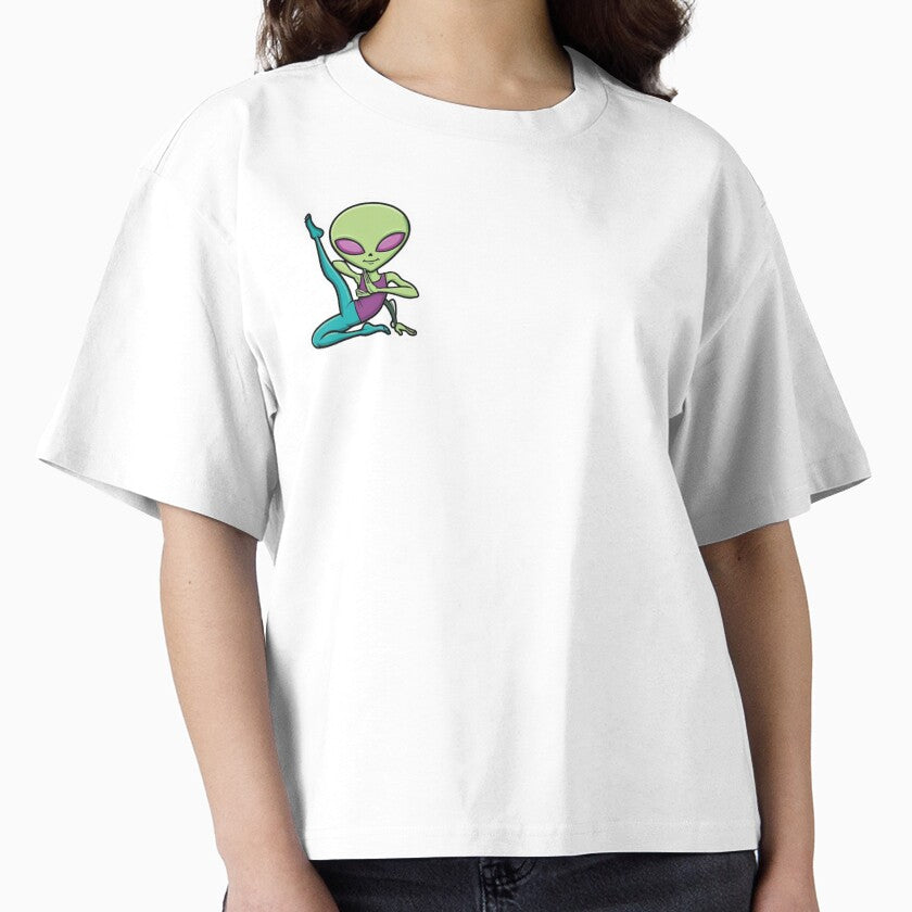 Alien Doing Yoga Boxy T Shirt