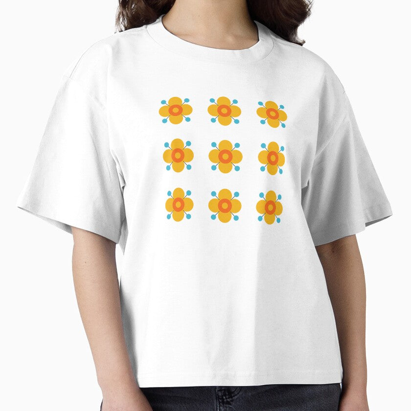 Retro flower pattern Boxy T-Shirt