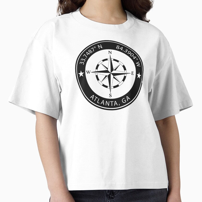 Atlanta Georgia Geographical Coordinates Boxy T Shirt