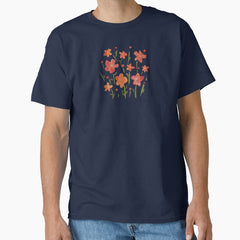 Watercolor Flowers Floral Red Classic T-Shirt