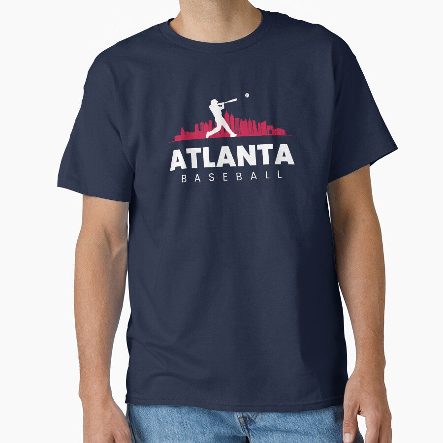 Atlanta Baseball Minimalist City Skyline Classic T Shirt