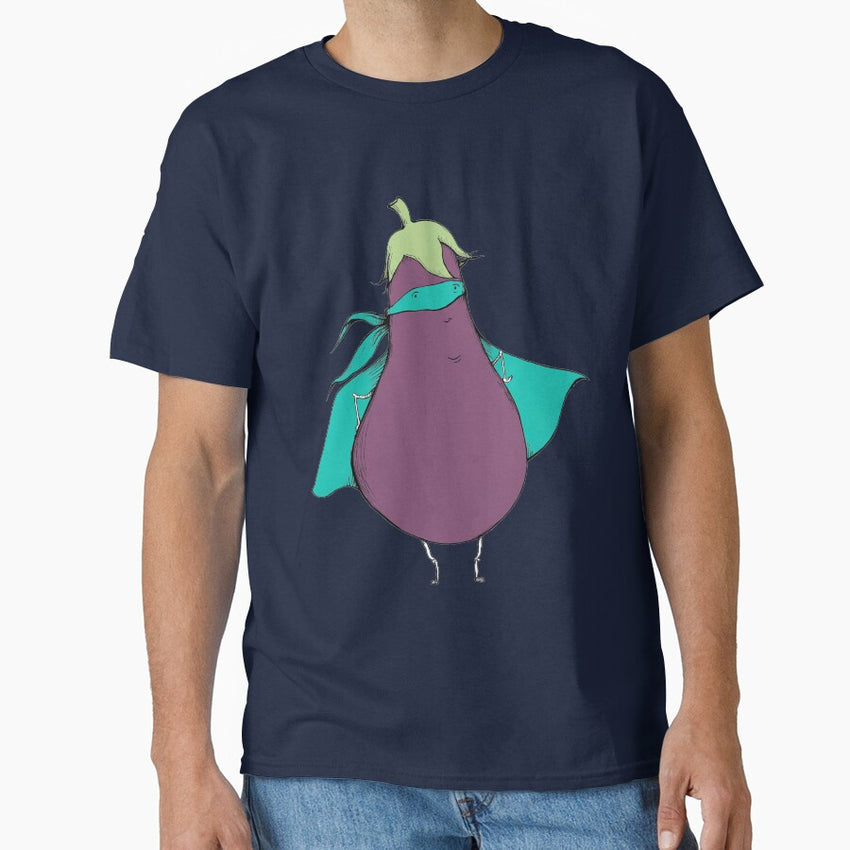 Aubergine Superhero Classic T-Shirt