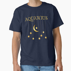 Aquarius Zodiac Sign with Stars Classic T-Shirt