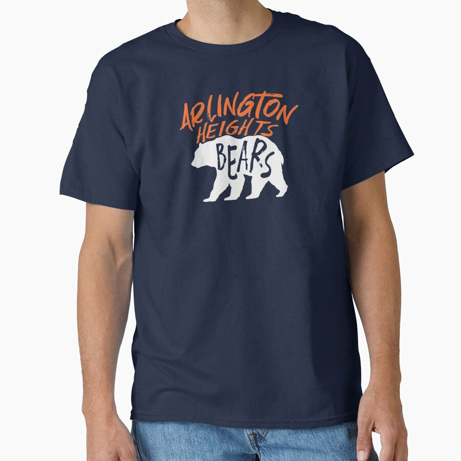 Arlington Heights Bears Football Team Touchdown Retro Endzone Classic Bear Blue Classic T-Shirt