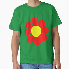Red Yellow Hippy Flower Daisy Classic T-Shirt