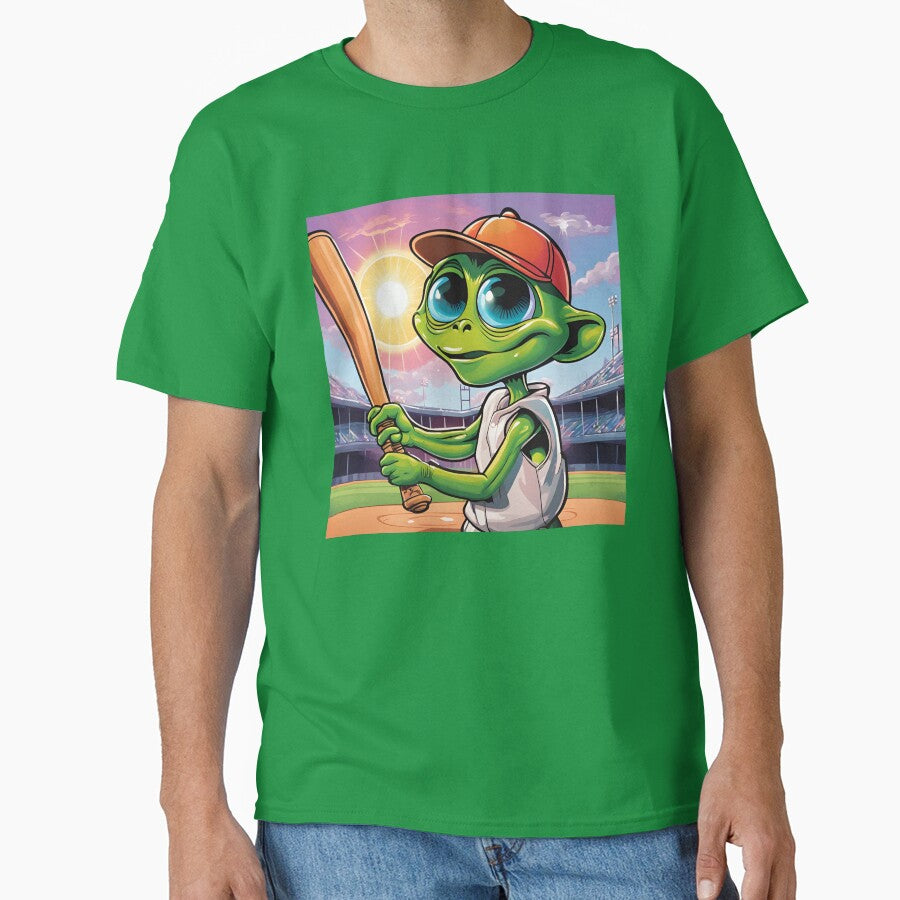 Alien playing baseball Classic T-Shirt