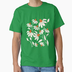 Floriography - White Coneflower - Green Classic T-Shirt