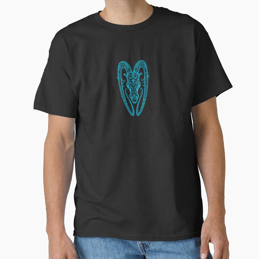 Blue Aries Zodiac Sign in the Stars Classic T-Shirt