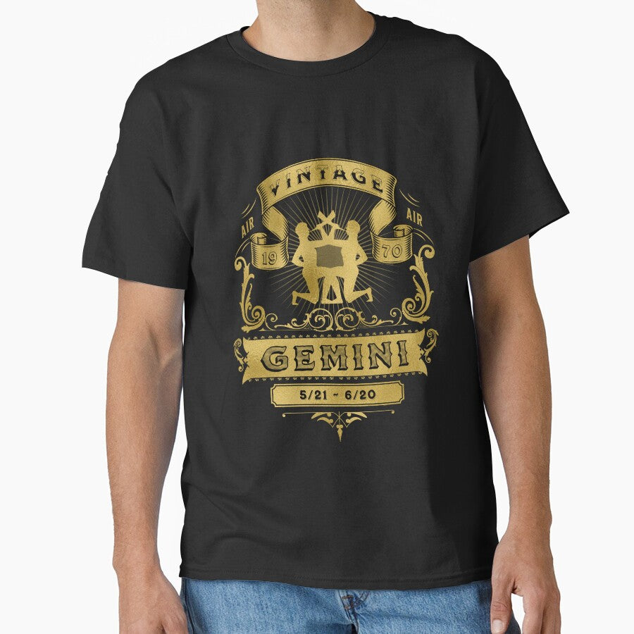 The Zodiac Sign of Gemini Golden 1970 Classic T-Shirt