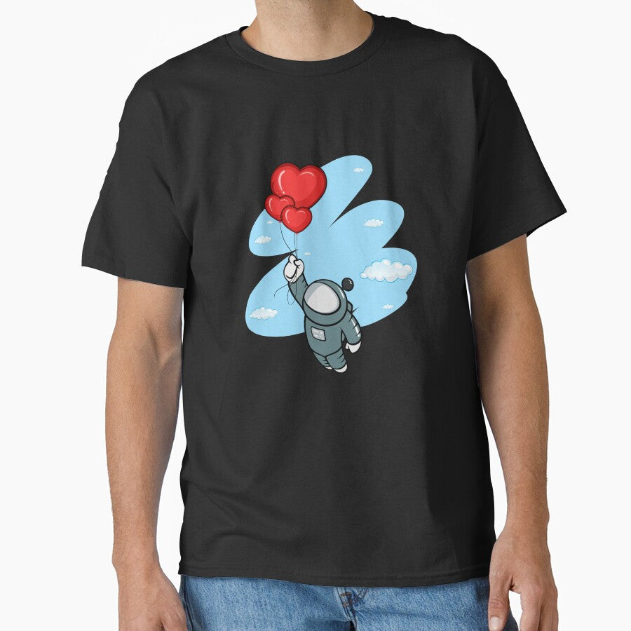 Astronaut Love Balloons Classic T Shirt