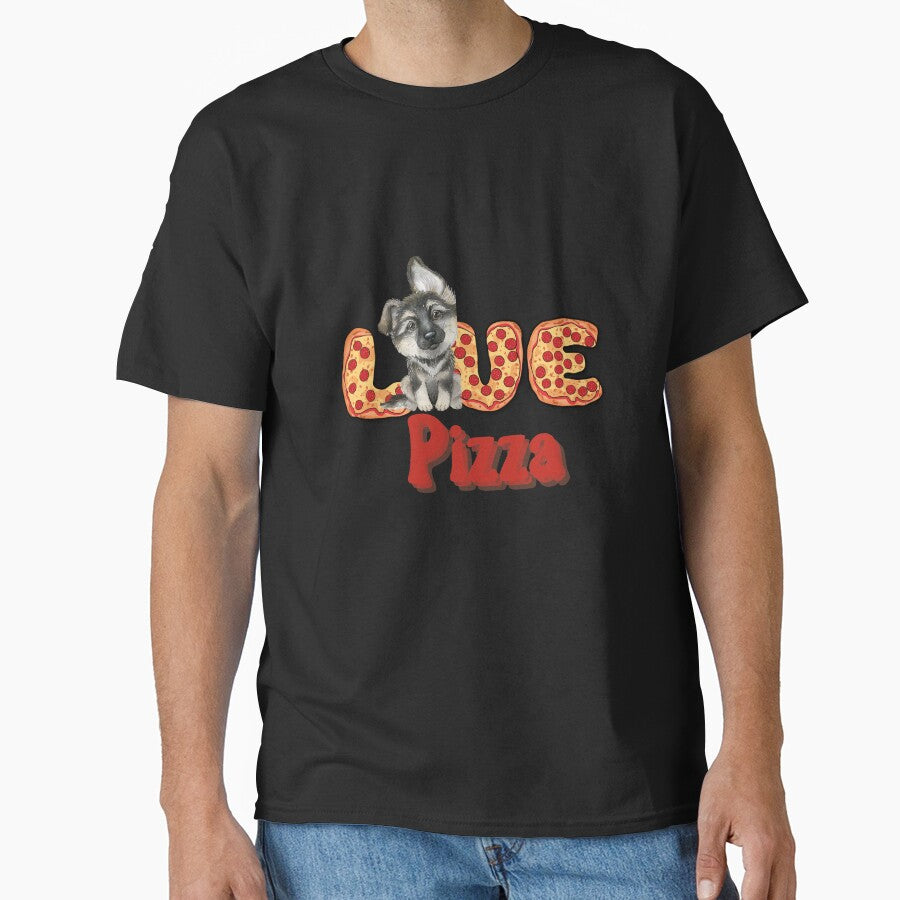 Pizza is my Valentine! My Dog is my Valentine - German Shepherd Classic T-Shirt