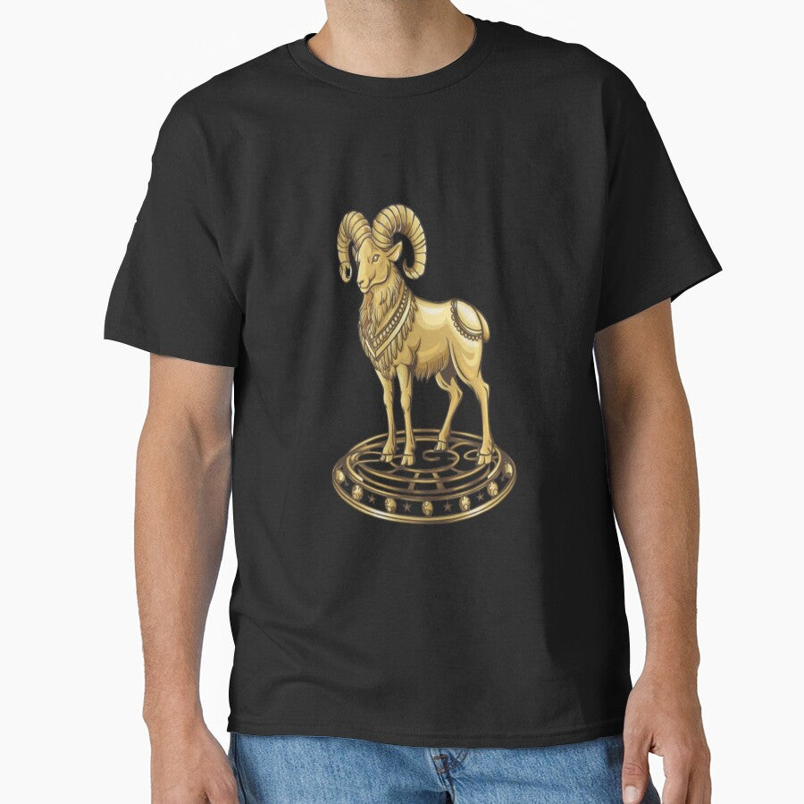 Astrology Zodiac Designs: Aries Golden Ram Classic T-Shirt