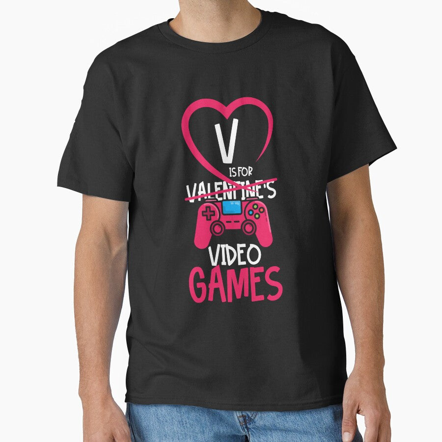 Happy Valentines Day Hanging Hearts Classic T Shirt