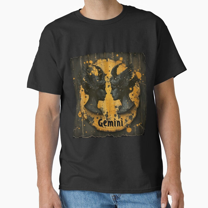 Grunge Style Gemini Zodiac Sign Classic T-Shirt