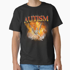 Autism Skeleton With Machine Gun Meme Classic T Shirt