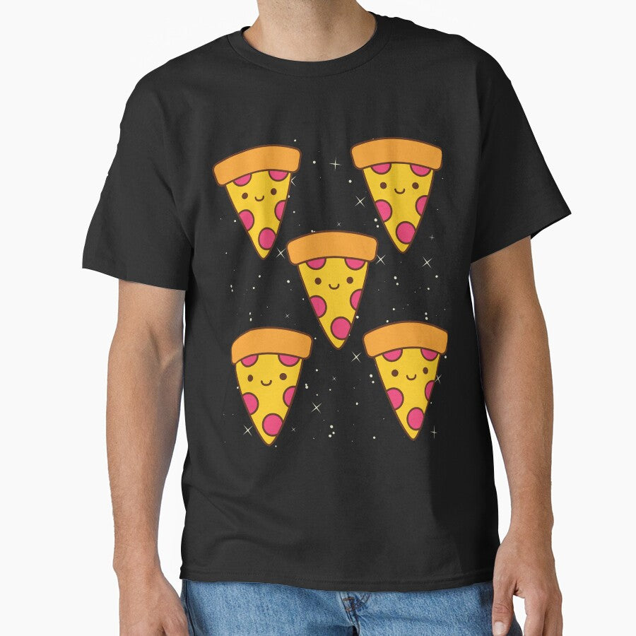 Five Cute Smiling Pizza Classic T-Shirt