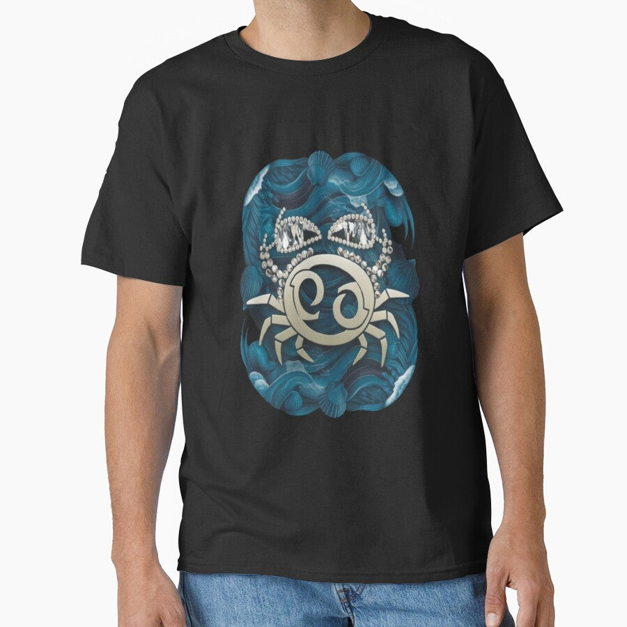 Astrology Zodiac Designs: Cancer, Crab With Jewels Classic T-Shirt