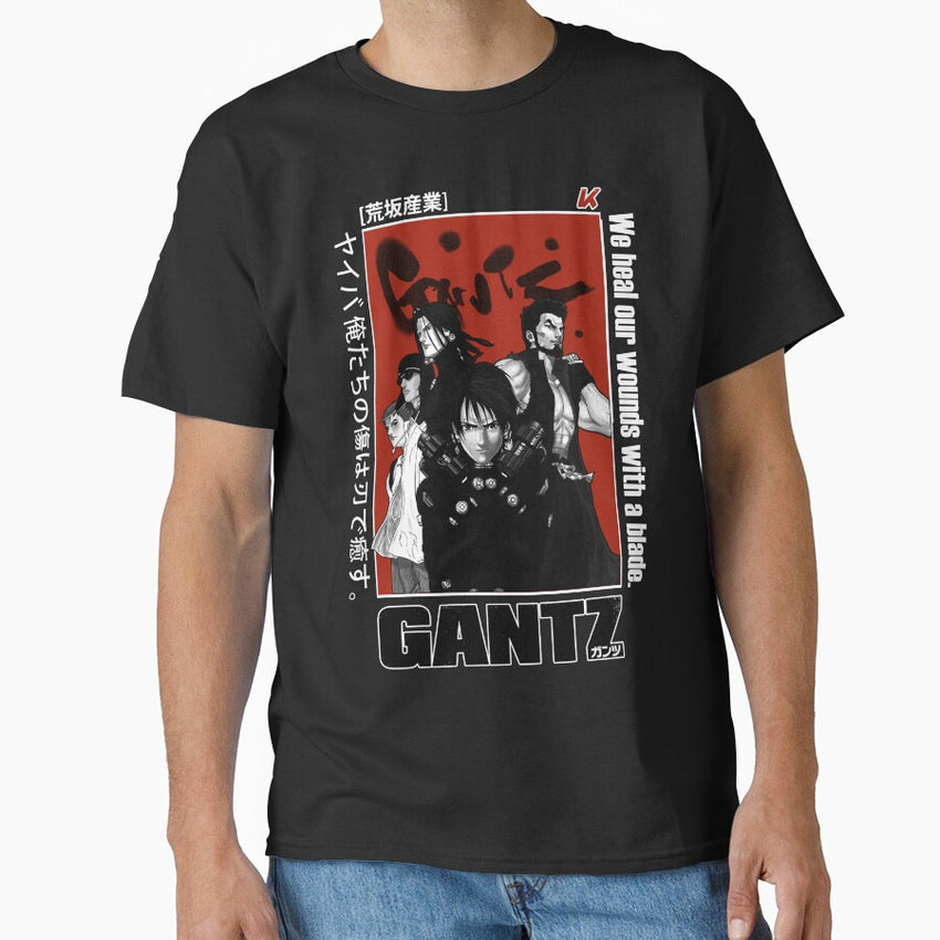 Gantz Anime Blackwhite And Red Classic T Shirt