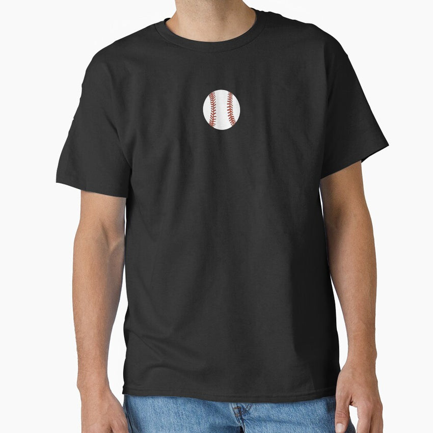 BASEBALL -Abstract Stitching Red & White on Black Classic T-Shirt