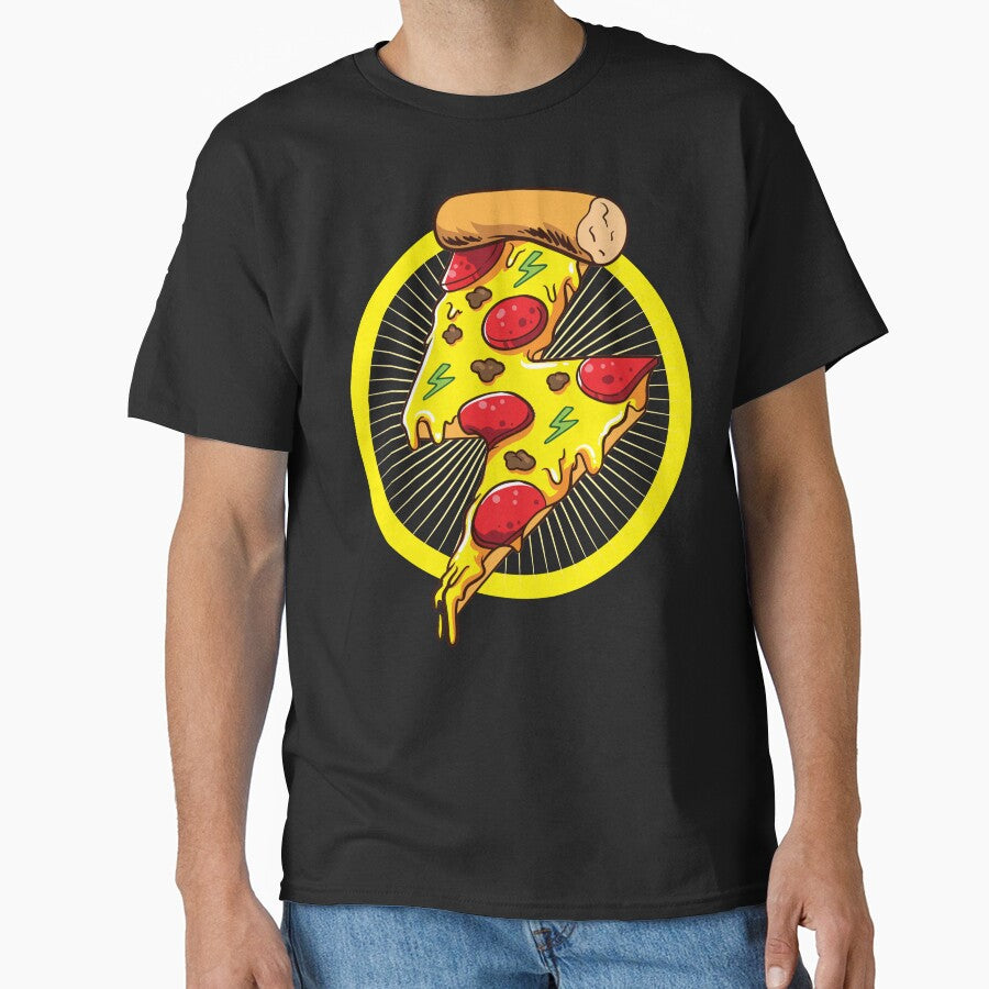 Pizza man or pizza woman, super hero style Funny Kids Men Women Cool Pizza Lover Classic T-Shirt