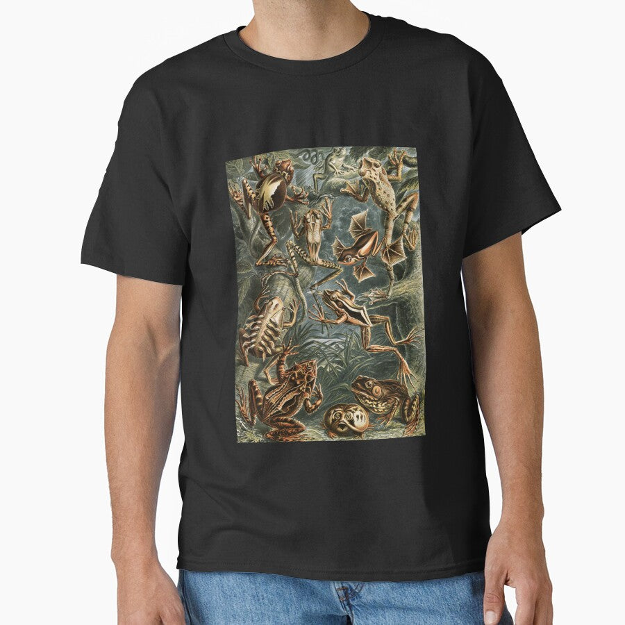 Vintage Cottagecore Frog Print Dark Academia Aesthetic Goblincore Grunge Fairycore Froggy Magical Gothic Occult Witch Classic T Shirt