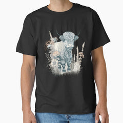 Vintage Highland Cow and Flower Classic T-Shirt