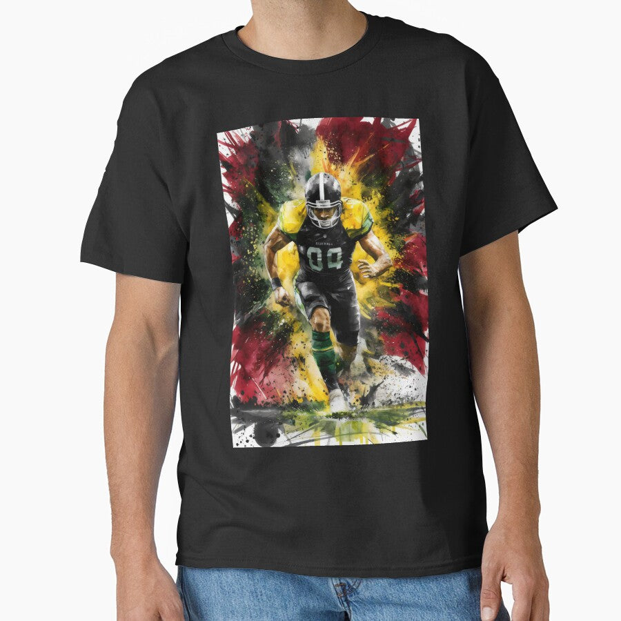 American football player. Running towards victory. Classic T-Shirt
