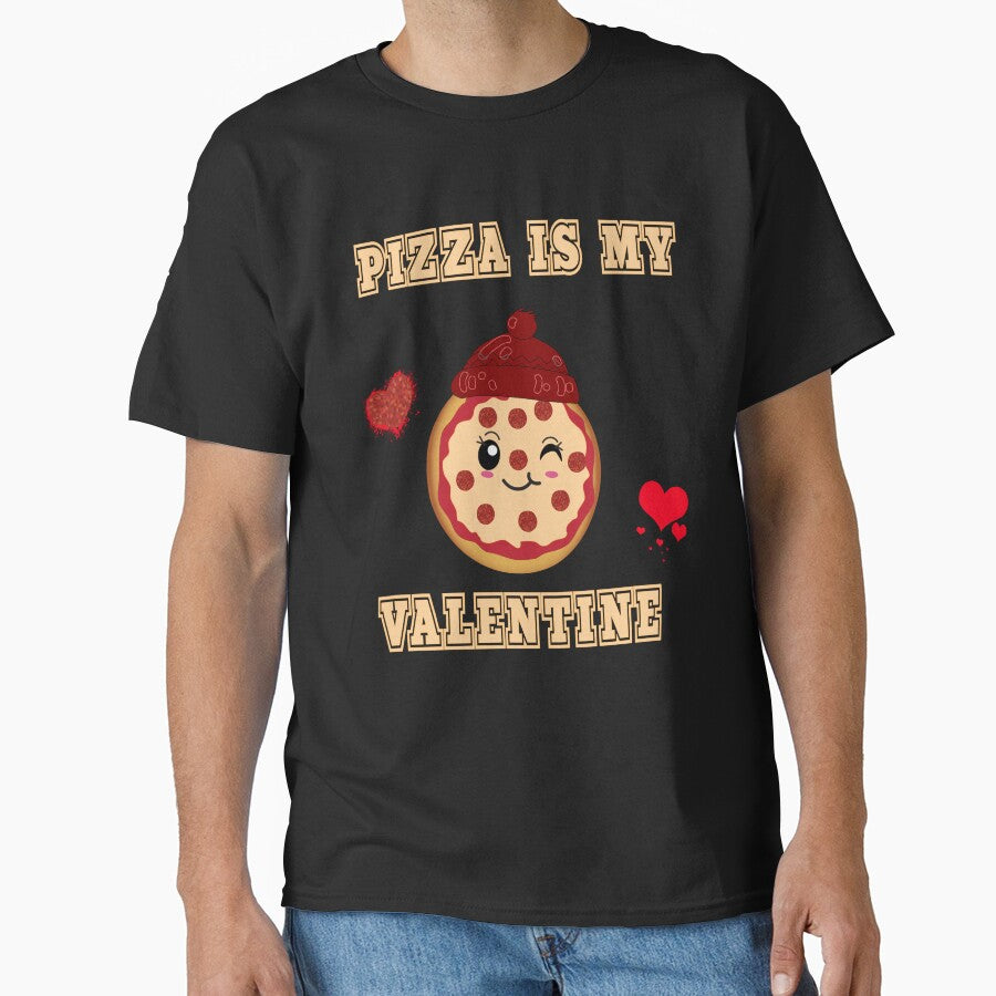 Pizza Is My Valentine Funny Valentines Day Boys Kids T-Shirt Classic T-Shirt