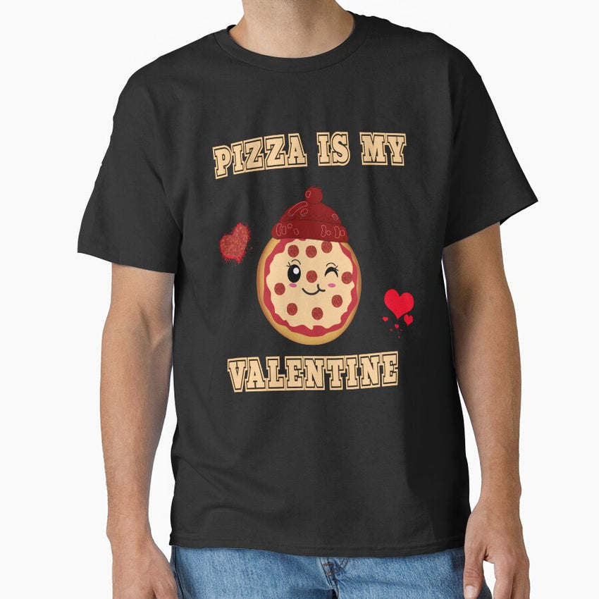 Pizza Is My Valentine Funny Valentines Day Boys Kids T-Shirt Classic T-Shirt