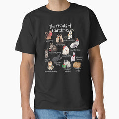 Vintage The 12 Cats of Christmas Gifts Classic T-Shirt